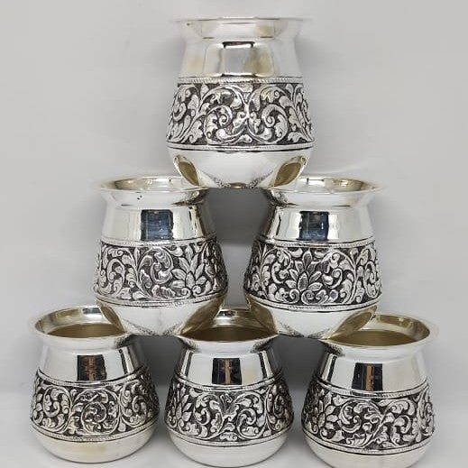 Antique Silver 6 Piece glass set